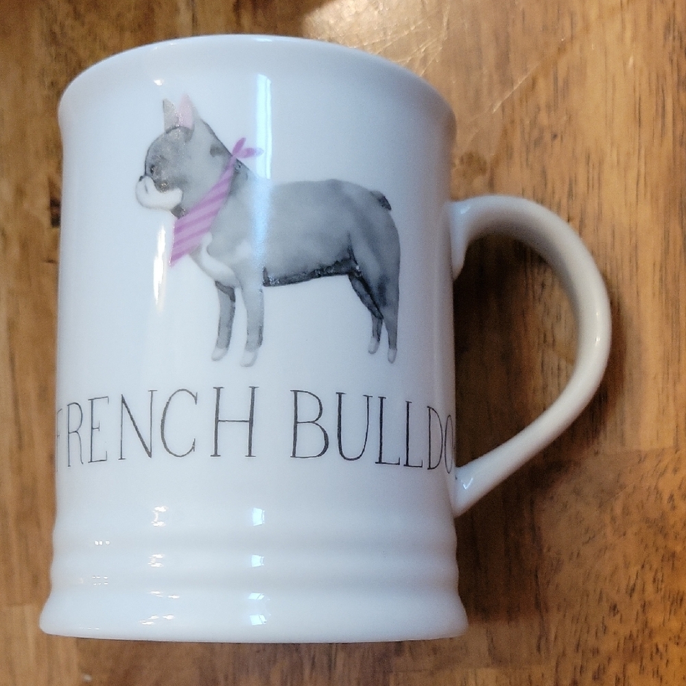 Fringe French Bulldog Mug - White and Gray